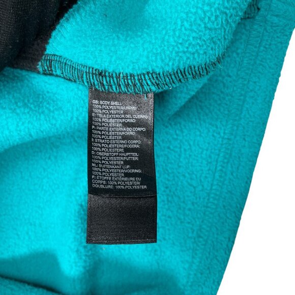 The North Face Turquoise Black Fleece Full Zip Jacket Women's Small - Picture 8 of 9